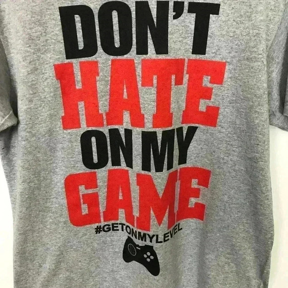 Don't Hate On My Game Men Gray Medium T-Shirt - Picture 5 of 6